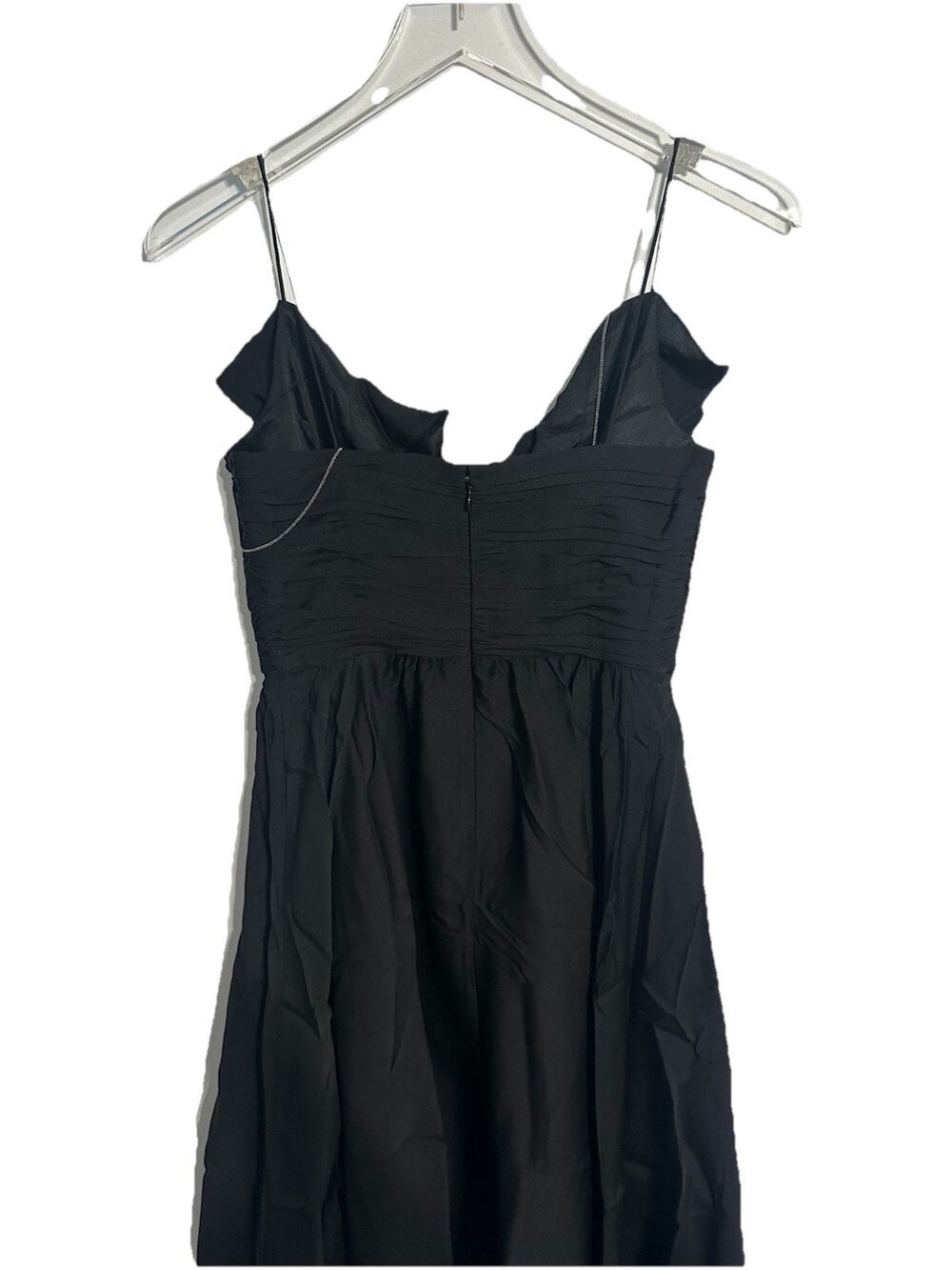 Quillaree Dress Women Size 2 Black Ruffle Spaghetti Strap